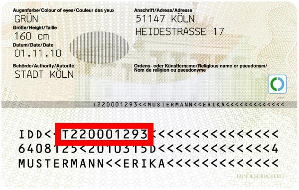Beispiel Ausweis Rückseite