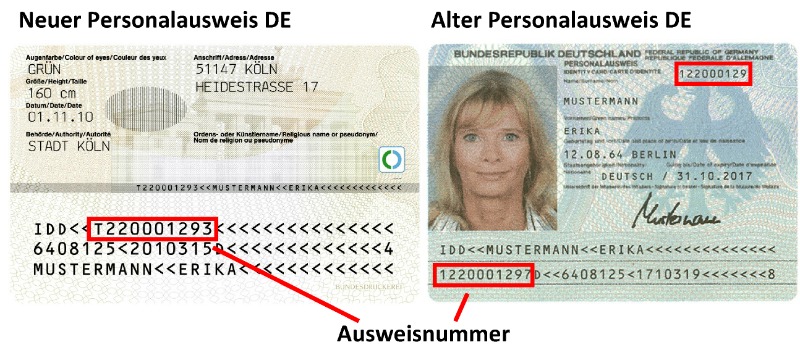 Beispiel Ausweis Vorderseite