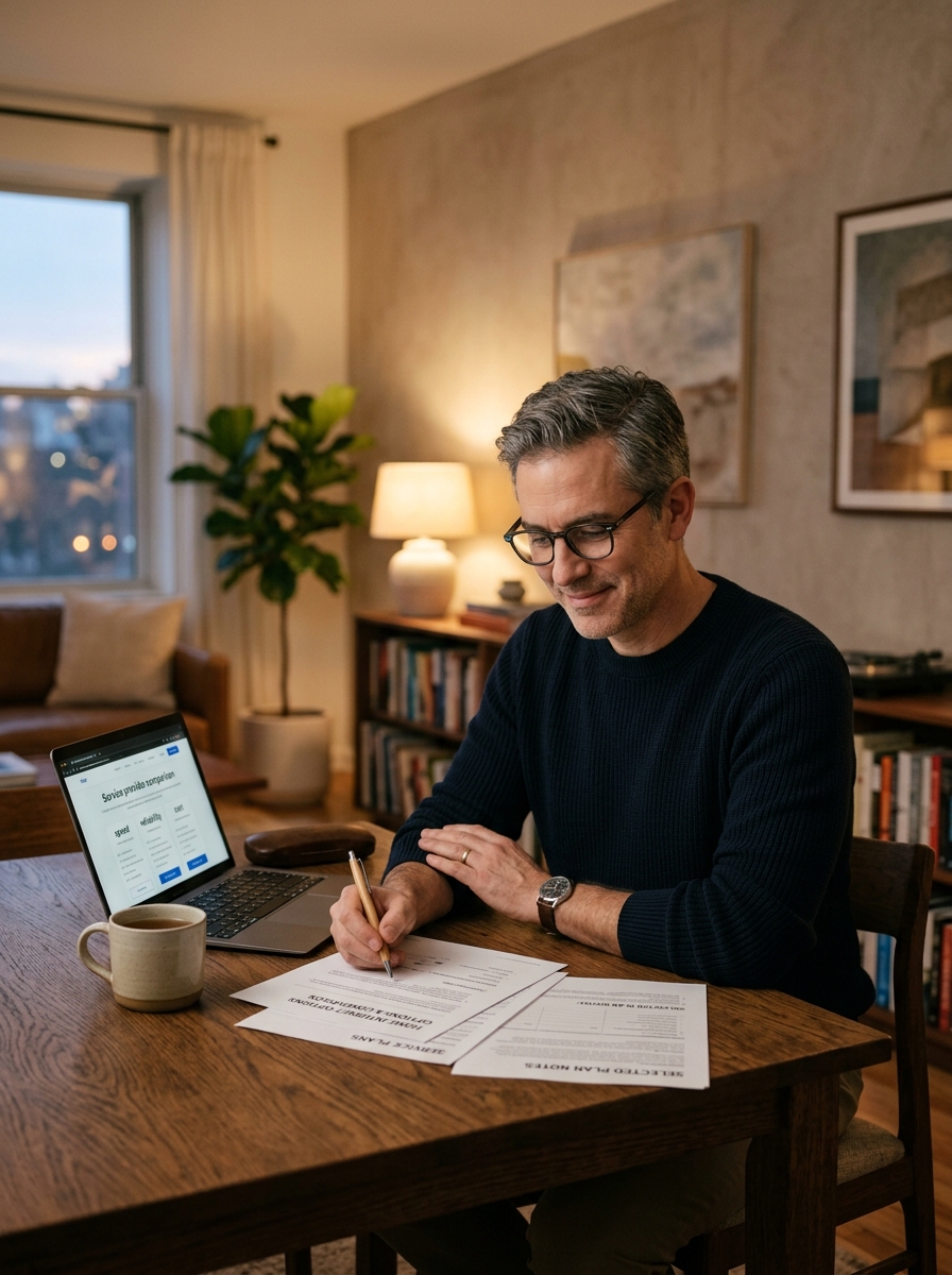 Ruhige Arbeitsumgebung mit Unterlagen als dezentes Motiv für Datenschutz