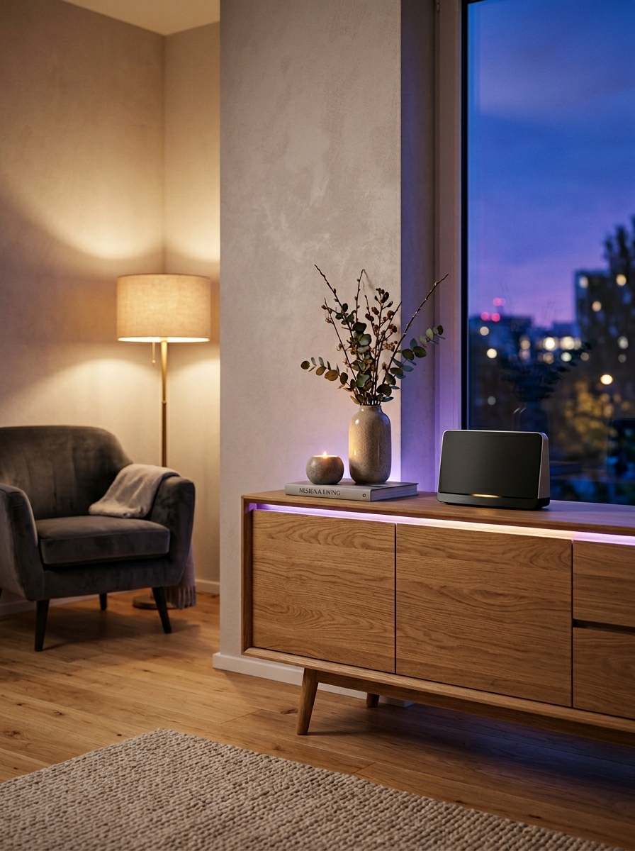 Modernes Zuhause als ruhige Bildfläche für Zuhause-Internet